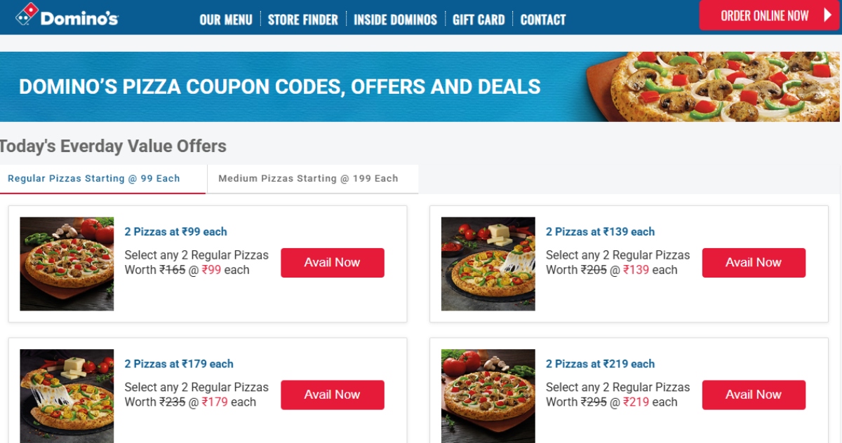 Dominos Coupon Code March 2025